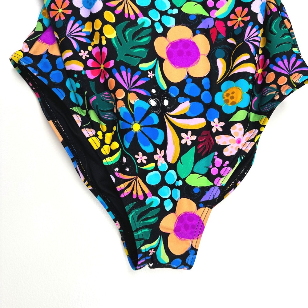 Infamous Swim x Kasey Rainbow Ginger One Piece Swimsuit Floral Black Large - Picture 6 of 11